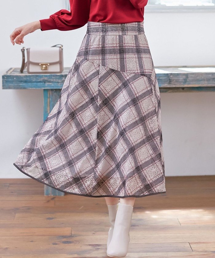 【エニィ スィス/any SiS】の【洗える】レースオンチェック スカート インテリア・キッズ・メンズ・レディースファッション・服の通販 founy(ファニー) https://founy.com/ ファッション Fashion レディースファッション Fashion for Women スカート Skirts チェック Check, Plaid, Tartan フラワー Flower, Floral フレア Flare, Flared プリント Print, Printed Pattern ポケット Pocket, Pocket Detail モチーフ Motif, Design Theme レース Lace, Lace Fabric 洗える Machine Washable A/W・秋冬 Autumn/Winter |ID: prp329100004765941 ipo3291000000034505312