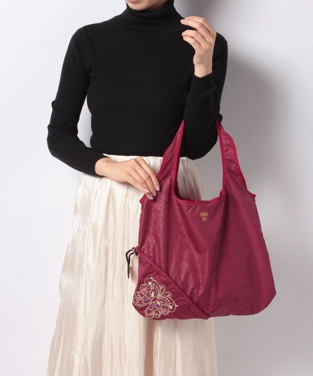 【アナスイ/ANNA SUI】のユースフル エコバッグ インテリア・キッズ・メンズ・レディースファッション・服の通販 founy(ファニー) 　ファッション　Fashion　レディースファッション　Fashion for Women　バッグ　Bags　コンパクト　Compact, Small Size　バタフライ　Butterfly, Butterfly Motif　日本製　Made In Japan　レッド|ID: prp329100004765945 ipo3291000000034505346