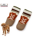 【ペットパラダイス/PET PARADISE / GOODS】のペットパラダイス ボーダー フィット靴 SS レッド×ベージュ|ID: prp329100004766643 ipo3291000000034515131