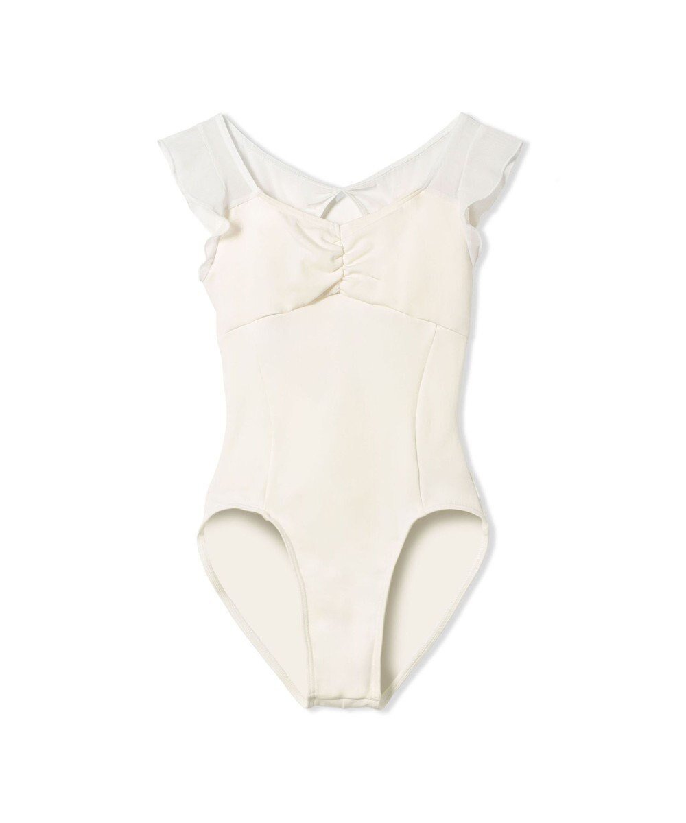 【チャコット/Chacott / KIDS】のノースリーブレオタード インテリア・キッズ・メンズ・レディースファッション・服の通販 founy(ファニー) 　ファッション　Fashion　キッズファッション　Fashion for Kids　ギャザー　Gathered, Ruffled　ストレッチ　Stretch, Stretchy Fabric　ノースリーブ　Sleeveless, No-Sleeve　フリル　Frill, Ruffle　リボン　Ribbon, Bow　人気　Popular, Best Seller　オフホワイト|ID: prp329100004766648 ipo3291000000034515163