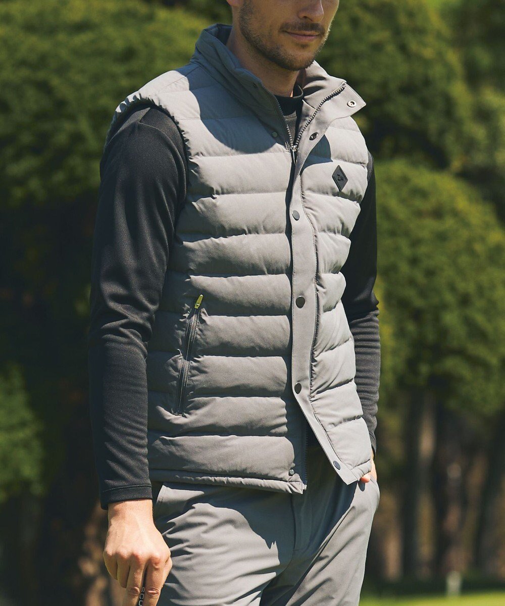 【ゼロハリバートン/ZERO HALLIBURTON / MEN】の中綿ベスト ZHG-A4A 5b 82857 ゴルフウェア インテリア・キッズ・メンズ・レディースファッション・服の通販 founy(ファニー) 　ファッション　Fashion　メンズファッション　Fashion for Men　アウター　Men's Coats Outerwear　おすすめ　Recommended / Our Picks　ゴルフ　Golf　シリコン　Silicone, Silicone Material　ジャケット　Jacket, Outerwear　ダウン　Down, Puffer　ベスト　Vest, Waistcoat　メタリック　Metallic, Shiny Finish　洗える　Machine Washable　A/W・秋冬　Autumn/Winter　防寒　Cold Protection, Winter-Ready　グレー|ID: prp329100004766665 ipo3291000000034515251