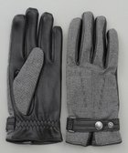 【五大陸/gotairiku / MEN】の【スマホ対応】DRAGO/ドラゴ ウールシープレザーコンビ グローブ_柄 グレー千鳥柄|ID: prp329100004766672 ipo3291000000034515316
