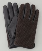 【五大陸/gotairiku / MEN】の【スマホ対応】鹿の子×シープレザーコンビグローブ ダークブラウン系|ID: prp329100004766674 ipo3291000000034515338