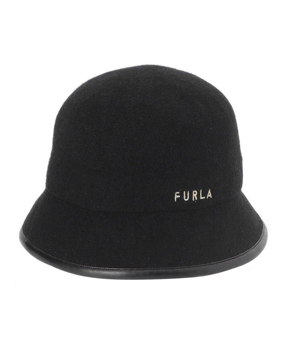 【ムーンバット/MOONBAT】のFURLA パイピング×ロゴ バスクハット/UV インテリア・キッズ・メンズ・レディースファッション・服の通販 founy(ファニー) 　ファッション　Fashion　レディースファッション　Fashion for Women　キャップ&ハット　Hats & Caps　イタリア　Italy　エレガント 上品　Elegant　コレクション　Collection, Seasonal Line　バスク　Basque, Basque Style　パイピング　Piping, Trim Design　パターン　Pattern, Design Print　フェミニン　Feminine, Girly　定番　Standard, Basic Item　帽子　Hat, Headwear　A/W・秋冬　Autumn/Winter　ブラック|ID: prp329100004766679 ipo3291000000034515421
