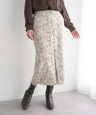 【イェッカ ヴェッカ/YECCA VECCA】のラインフラワー柄フェイクスエードスカート Ivory|ID: prp329100004766701 ipo3291000000035631295