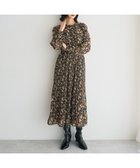 【イェッカ ヴェッカ/YECCA VECCA】のフラワー柄フリルプリーツワンピース Black|ID: prp329100004766703 ipo3291000000034515587