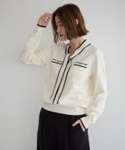 【イェッカ ヴェッカ/YECCA VECCA】の配色ボウタイニット Off White|ID: prp329100004766714 ipo3291000000034515645