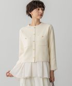 【23区/NIJYUSANKU】の【洗える】ベロアニット カーディガン アイボリー系|ID:prp329100004766715