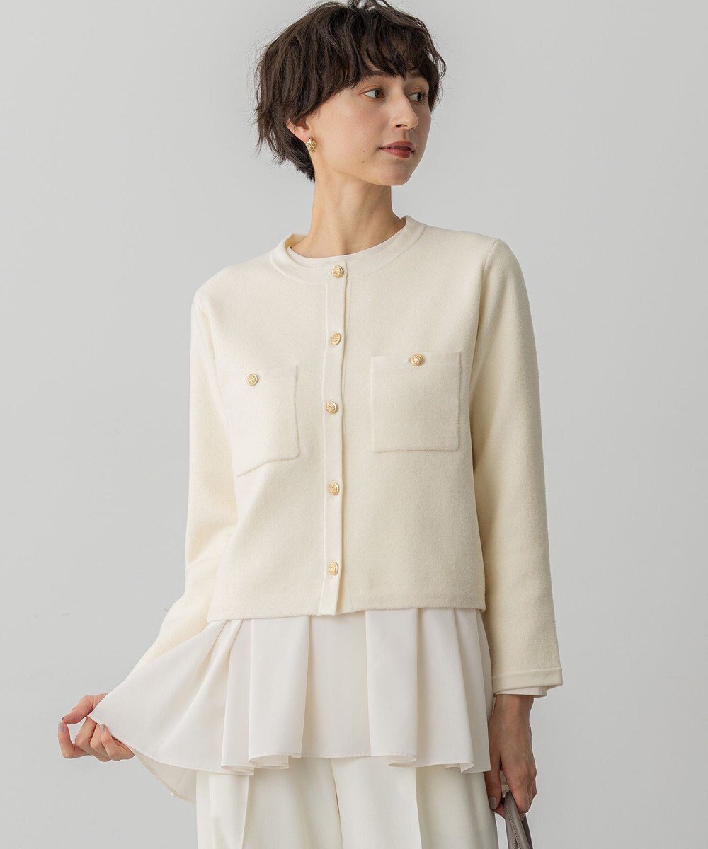 【23区/NIJYUSANKU】の【洗える】ベロアニット カーディガン インテリア・キッズ・メンズ・レディースファッション・服の通販 founy(ファニー) 　ファッション　Fashion　レディースファッション　Fashion for Women　トップス・カットソー　Cut & Sew Tops　ニット　Knit Tops & Sweaters　カーディガン・羽織り　Layered Style Cardigans　ベロアトップス　Velour Tops / Velvet-Look Items　2025年　2025　2025-2026秋冬・A/W　Autumn/Winter 2025–26 AW25–26　冬　Winter / This Winter　なめらか　Smooth, Silky Texture　カーディガン　Cardigan, Knitwear　シンプル　Simple, Minimal　フィット　Fit, Slim Fit　ベロア　Velour, Soft Velvet　ポケット　Pocket, Pocket Detail　エレガント 上品　Elegant　定番　Standard, Basic Item　洗える　Machine Washable　A/W・秋冬　Autumn/Winter　アイボリー系|ID: prp329100004766715 ipo3291000000035631308