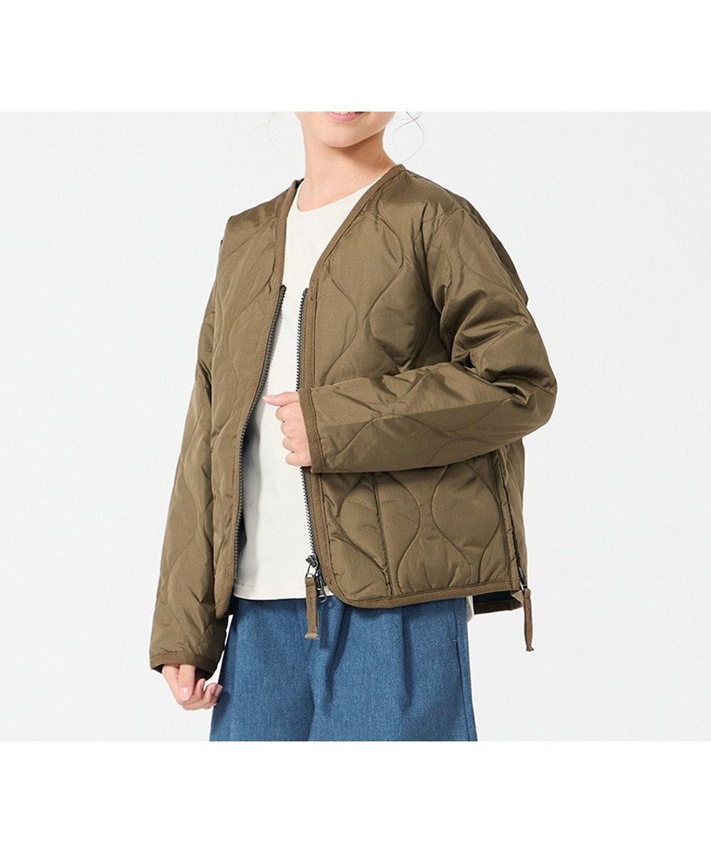 【アンフィーロ/UNFILO / KIDS】の【120-150cm】TAION ミリタリーZIP Vネック ダウンジャケット(UNISEX) インテリア・キッズ・メンズ・レディースファッション・服の通販 founy(ファニー) 　ファッション　Fashion　キッズファッション　Fashion for Kids　アウター　Coat Outerwear /Kids　インナー　Innerwear　ウォッシャブル　Machine Washable　キルト　Quilt, Quilted Fabric　コラボ　Collaboration, Collab　コンパクト　Compact, Small Size　ジャケット　Jacket, Outerwear　スカーフ　Scarf, Neckwear　スリット　Slit, Slit Detail　タンブラー　Tumbler, Travel Mug　ダウン　Down, Puffer　人気　Popular, Best Seller　ハンカチ　Handkerchief, Hanky　パッチ　Patch, Appliqué　ベスト　Vest, Waistcoat　ベーシック　Basic, Essential　ポケット　Pocket, Pocket Detail　マフラー　Scarf, Muffler　ミリタリー　Military, Army Style　ユニセックス　Unisex, Genderless　リップ　Lip, Lip Motif　A/W・秋冬　Autumn/Winter　ダークオリーブ|ID: prp329100004767431 ipo3291000000034567415