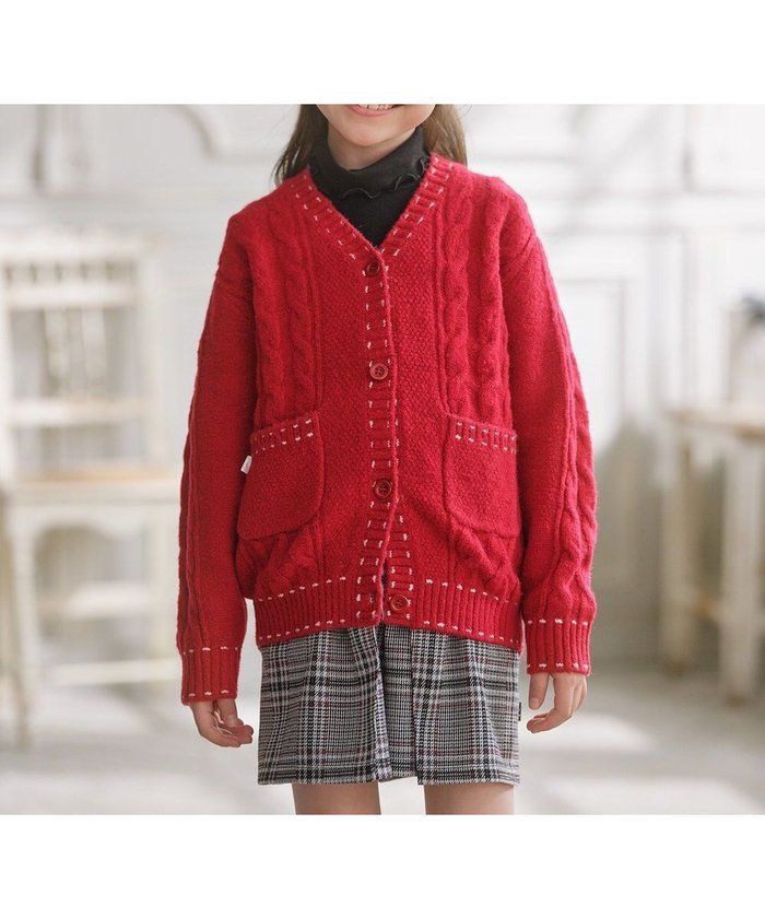 【組曲 / KIDS/KUMIKYOKU】の【S-Lサイズ】 ケーブルニットカーディガン インテリア・キッズ・メンズ・レディースファッション・服の通販 founy(ファニー) https://founy.com/ ファッション Fashion キッズファッション Fashion for Kids トップス・カットソー Cut & Sew Tops おすすめ Recommended / Our Picks インナー Innerwear カーディガン Cardigan, Knitwear ストレッチ Stretch, Stretchy Fabric トレーナー Sweatshirt, Trainer ハイネック High Neck, Mock Neck フロント Front, Front Design ポケット Pocket, Pocket Detail エレガント 上品 Elegant 冬 Winter / This Winter A/W・秋冬 Autumn/Winter |ID: prp329100004767442 ipo3291000000034526222