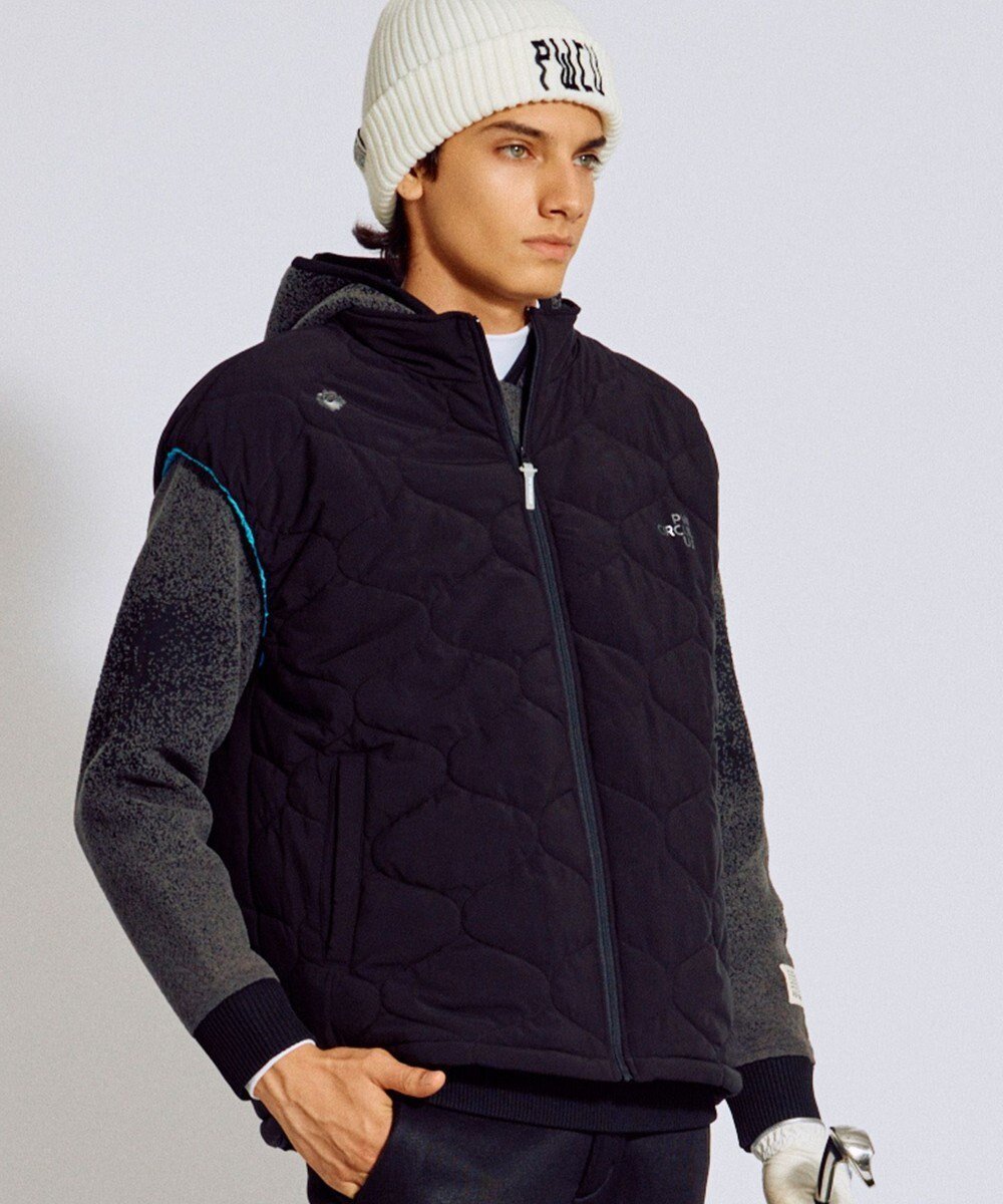 【ピーダブリュサーキュラス/PW CIRCULUS / MEN】の【撥水加工 / ストレッチ】【MEN】キルティング中綿ベスト ゴルフ 人気、トレンドファッション・服の通販 founy(ファニー) 　ファッション　Fashion　メンズファッション　Fashion for Men　アウター　Men's Coats Outerwear　キルティング　Quilted, Quilting　ジャケット　Jacket, Outerwear　スタンド　Stand Collar, Upright Stand　ストレッチ　Stretch, Stretchy Fabric　スマート　Smart, Elegant　タフタ　Taffeta, Structured Fabric　定番　Standard, Basic Item　人気　Popular, Best Seller　ベスト　Vest, Waistcoat　ワイド　Wide, Wide Fit　冬　Winter / This Winter　A/W・秋冬　Autumn/Winter　新作・新入荷　New Arrivals / New In　ゴルフ　Golf　2025年　2025　2025-2026秋冬・A/W　Autumn/Winter 2025–26 AW25–26　 other-1|ID: prp329100004767451 ipo3291000000034526289