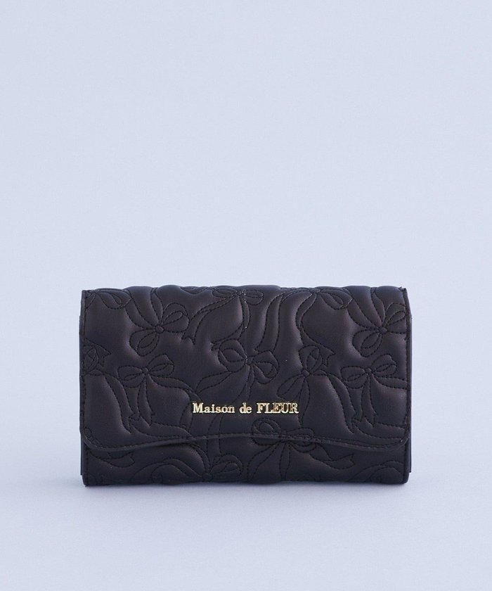 【メゾンドフルール/Maison de FLEUR】のリボンキルティングロングウォレット インテリア・キッズ・メンズ・レディースファッション・服の通販 founy(ファニー) https://founy.com/ ファッション Fashion レディースファッション Fashion for Women ミニ財布・二つ折り財布 Wallets & Card Cases おすすめ Recommended / Our Picks キルティング Quilted, Quilting ギフト プレゼント Gift / Present ポケット Pocket, Pocket Detail メタル Metal, Metal Parts リボン Ribbon, Bow エレガント 上品 Elegant 財布 Wallet, Purse |ID: prp329100004767471 ipo3291000000034526461