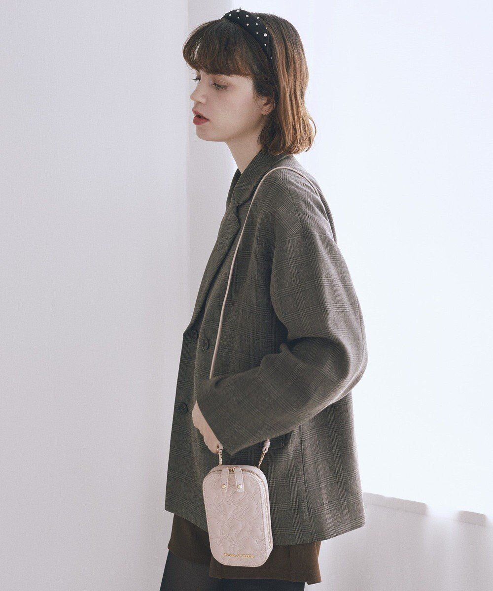 【メゾンドフルール/Maison de FLEUR】のリボンキルティングスマホポシェット インテリア・キッズ・メンズ・レディースファッション・服の通販 founy(ファニー) 　ファッション　Fashion　レディースファッション　Fashion for Women　おすすめ　Recommended / Our Picks　ガーリー　Girly, Feminine Style　キルティング　Quilted, Quilting　ショルダー　Shoulder, Shoulder Strap　ポケット　Pocket, Pocket Detail　リボン　Ribbon, Bow　エレガント 上品　Elegant　Pink|ID: prp329100004767476 ipo3291000000034526480