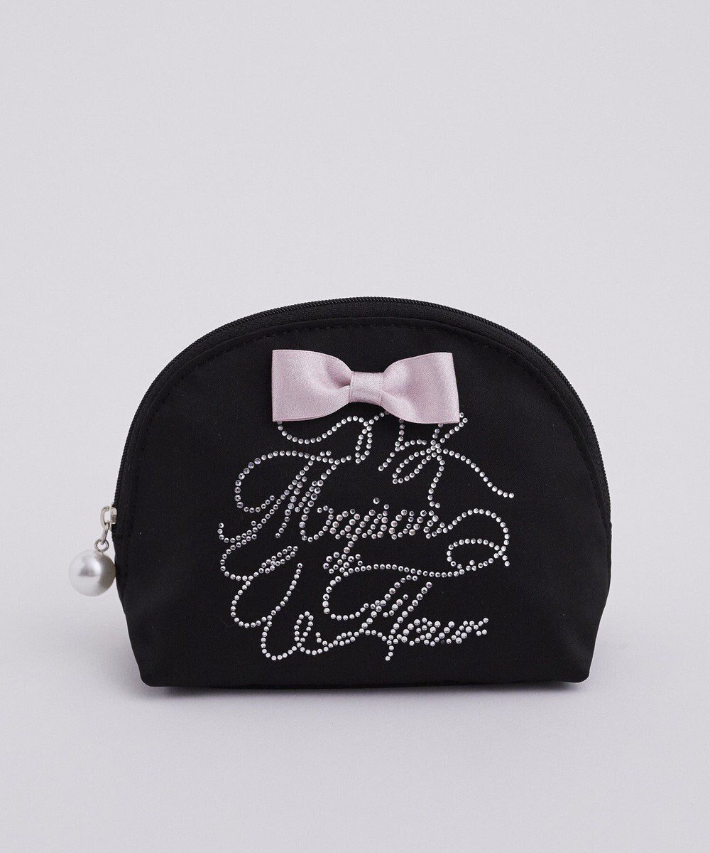 【メゾンドフルール/Maison de FLEUR】のシャイニーリボンラウンドポーチ インテリア・キッズ・メンズ・レディースファッション・服の通販 founy(ファニー) 　ファッション　Fashion　レディースファッション　Fashion for Women　ミニ財布・二つ折り財布　Wallets & Card Cases　ポーチ&ミニバッグ　Pouches & Mini Bags　おすすめ　Recommended / Our Picks　ギフト プレゼント　Gift / Present　ストーン　Stone, Gem-Like　フォルム　Silhouette, Form　ポケット　Pocket, Pocket Detail　ポーチ　Pouch, Small Case　ラウンド　Round, Round Neck　財布　Wallet, Purse　Black|ID: prp329100004767478 ipo3291000000034526488