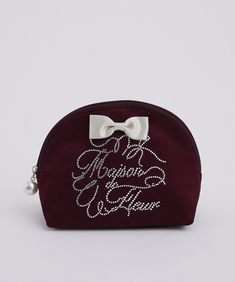 【メゾンドフルール/Maison de FLEUR】のシャイニーリボンラウンドポーチ インテリア・キッズ・メンズ・レディースファッション・服の通販 founy(ファニー) 　ファッション　Fashion　レディースファッション　Fashion for Women　ミニ財布・二つ折り財布　Wallets & Card Cases　ポーチ&ミニバッグ　Pouches & Mini Bags　おすすめ　Recommended / Our Picks　ギフト プレゼント　Gift / Present　ストーン　Stone, Gem-Like　フォルム　Silhouette, Form　ポケット　Pocket, Pocket Detail　ポーチ　Pouch, Small Case　ラウンド　Round, Round Neck　財布　Wallet, Purse　Bordeaux|ID: prp329100004767478 ipo3291000000034526490