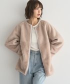 【アースミュージックアンドエコロジー/earth music&ecology】の【リバーシブル】ノーカラーフェイクムートンコート Pink Beige|ID: prp329100004767493 ipo3291000000034526565