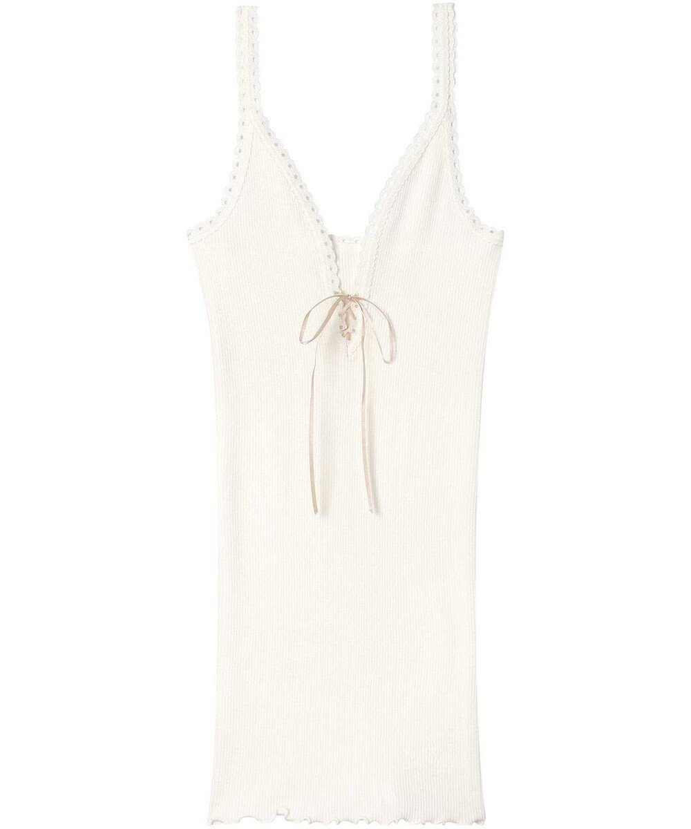 【アンフィ/AMPHI】のあったかインナー 薄手 リブ素材 キャミソール UWF160 アンフィ/ワコール インテリア・キッズ・メンズ・レディースファッション・服の通販 founy(ファニー) 　ファッション　Fashion　レディースファッション　Fashion for Women　トップス・カットソー　Cut & Sew Tops　ニット　Knit Tops & Sweaters　キャミソール&ノースリーブ　Camisoles & Sleeveless Tops　アンダー　Underwear Essentials　インナー　Innerwear　キャミソール　Camisole, Spaghetti Strap Top　リボン　Ribbon, Bow　エレガント 上品　Elegant　定番　Standard, Basic Item　A/W・秋冬　Autumn/Winter　アイボリー|ID: prp329100004767499 ipo3291000000034526589