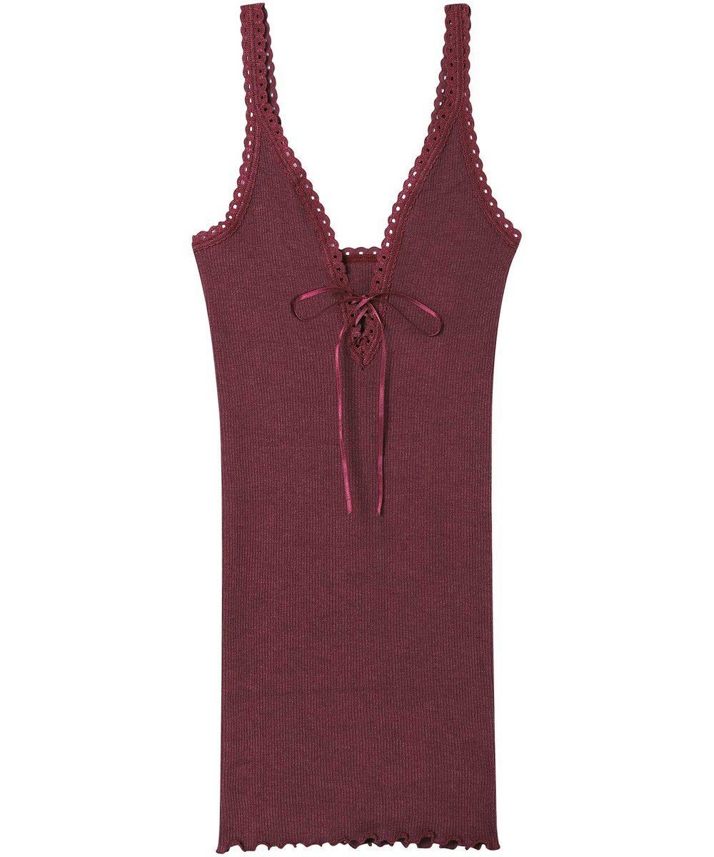 【アンフィ/AMPHI】のあったかインナー 薄手 リブ素材 キャミソール UWF160 アンフィ/ワコール インテリア・キッズ・メンズ・レディースファッション・服の通販 founy(ファニー) 　ファッション　Fashion　レディースファッション　Fashion for Women　トップス・カットソー　Cut & Sew Tops　ニット　Knit Tops & Sweaters　キャミソール&ノースリーブ　Camisoles & Sleeveless Tops　アンダー　Underwear Essentials　インナー　Innerwear　キャミソール　Camisole, Spaghetti Strap Top　リボン　Ribbon, Bow　エレガント 上品　Elegant　定番　Standard, Basic Item　A/W・秋冬　Autumn/Winter　エンジ|ID: prp329100004767499 ipo3291000000034526591