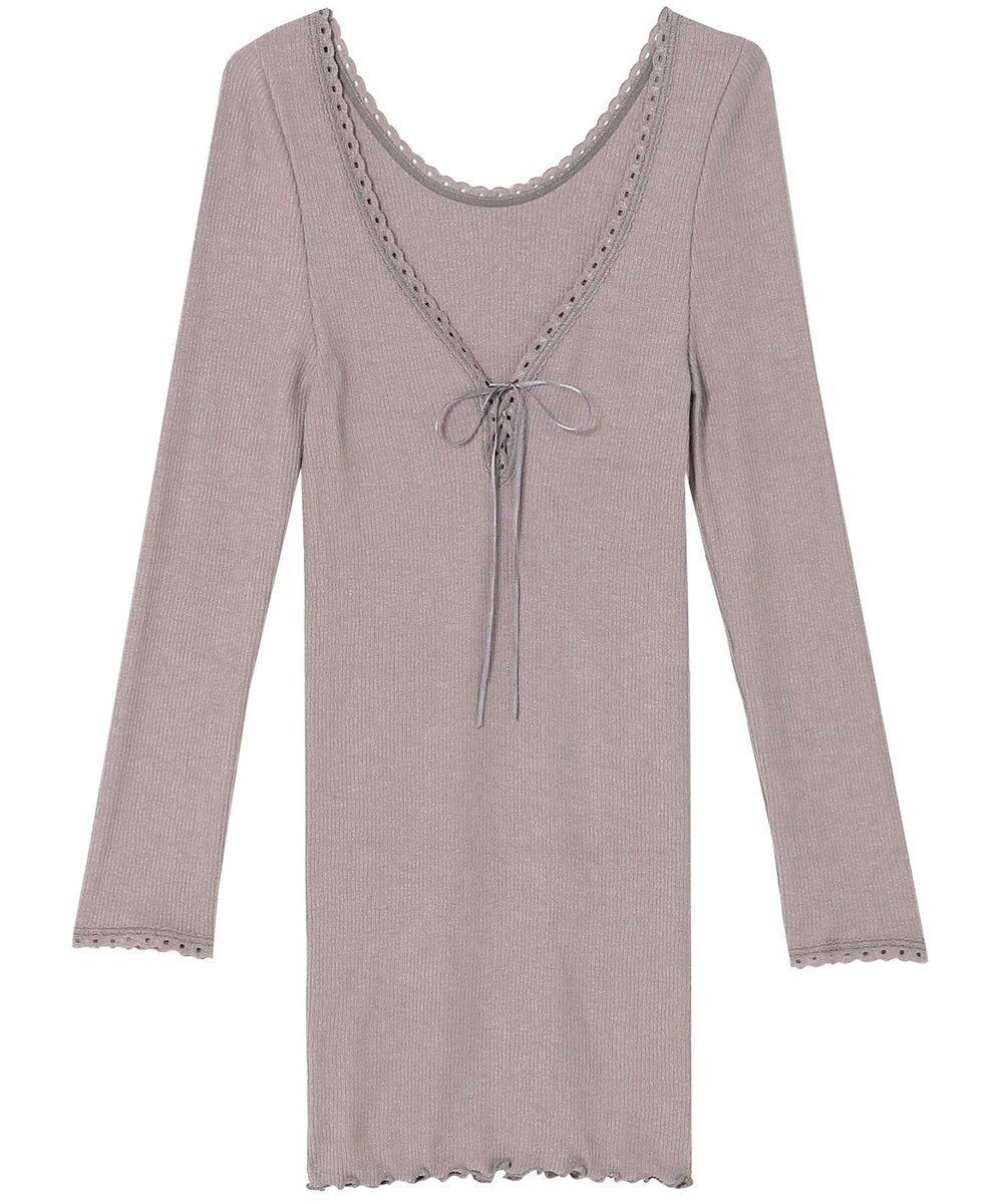 【アンフィ/AMPHI】のあったかインナー 薄手 リブ素材 9分袖 長袖 UWF360 アンフィ/ワコール インテリア・キッズ・メンズ・レディースファッション・服の通販 founy(ファニー) 　ファッション　Fashion　レディースファッション　Fashion for Women　トップス・カットソー　Cut & Sew Tops　ニット　Knit Tops & Sweaters　アンダー　Underwear Essentials　インナー　Innerwear　リボン　Ribbon, Bow　エレガント 上品　Elegant　定番　Standard, Basic Item　A/W・秋冬　Autumn/Winter　長袖　Long Sleeve, Full Sleeve　ピーチ|ID: prp329100004767500 ipo3291000000034526595