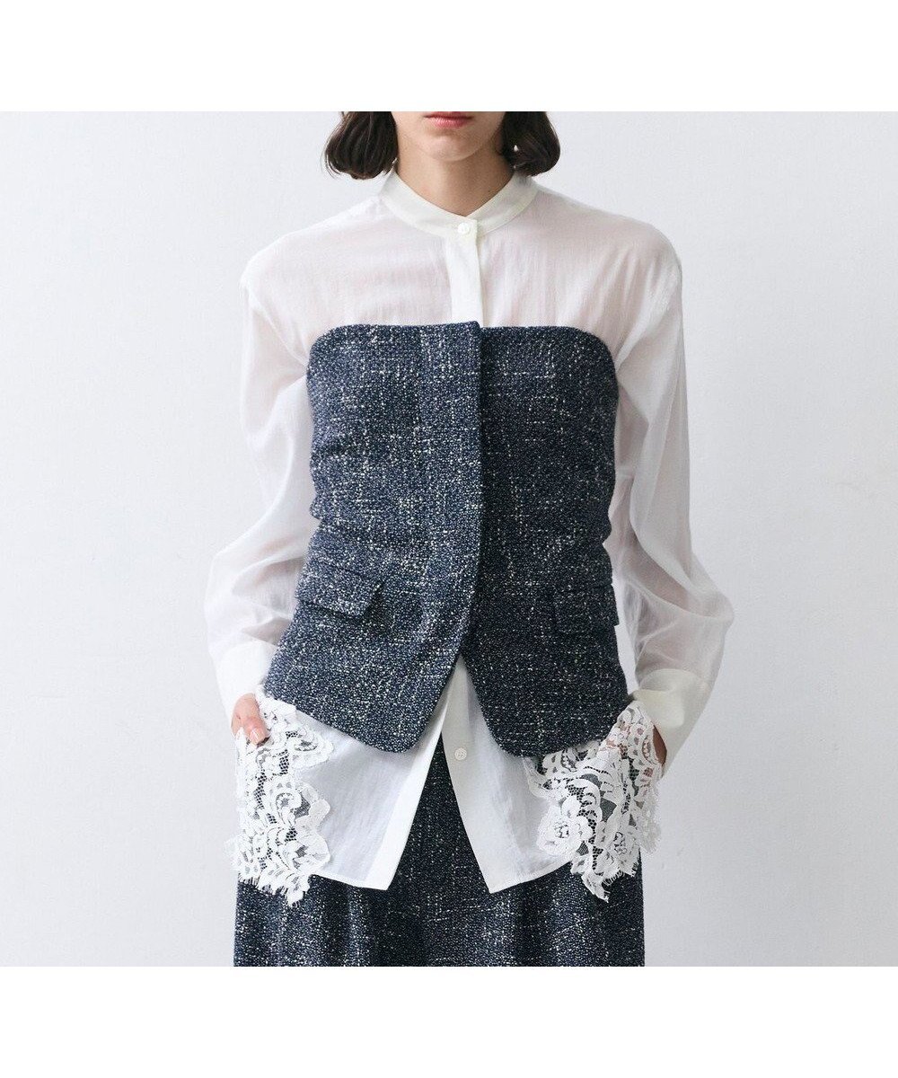 【ベイジ,/BEIGE,】のTRIPHANE / バックニットツイードビスチェ 人気、トレンドファッション・服の通販 founy(ファニー) 　ファッション　Fashion　レディースファッション　Fashion for Women　トップス・カットソー　Cut & Sew Tops　ニット　Knit Tops & Sweaters　ビスチェ　Bustiers & Corset Tops / Layered Bustier Style　インナー　Innerwear　カットソー　Cut and Sewn Top　セットアップ　Set-Up, Coordinated Outfit　ツイード　Twill, Twill Weave　ネップ　Nepp, Slub Yarn　バランス　Balance, Style Balance　ビスチェ　Bustier, Corset Top　モダン　Modern, Contemporary　エレガント 上品　Elegant　夏　Summer　S/S・春夏　SS, Spring/Summer, Warm Season　A/W・秋冬　Autumn/Winter　 other-1|ID: prp329100004767502 ipo3291000000034526603