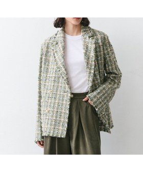 【ベイジ,/BEIGE,】 BERYL / ファンシーツイードダブルジャケット人気、トレンドファッション・服の通販 founy(ファニー) ファッション Fashion レディースファッション Fashion for Women アウター Coat / Outerwear Collection レディースジャケット・軽アウター Jackets オケージョン Occasion Wear 春 Spring ジャケット Jacket, Outerwear セットアップ Set-Up, Coordinated Outfit ダブル Double, Double-Breasted ツイード Twill, Twill Weave デニム Denim, Jeans Material フリンジ Fringe, Tassel S/S・春夏 SS, Spring/Summer, Warm Season 新作・新入荷 New Arrivals / New In 夏 Summer エレガント 上品 Elegant |ID:prp329100004767504