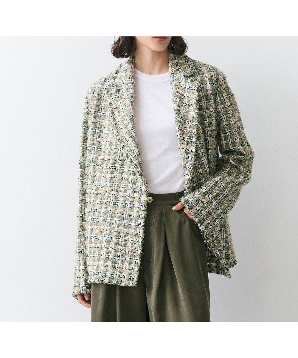 【ベイジ,/BEIGE,】のBERYL / ファンシーツイードダブルジャケット 人気、トレンドファッション・服の通販 founy(ファニー) 　ファッション　Fashion　レディースファッション　Fashion for Women　アウター　Coat / Outerwear Collection　レディースジャケット・軽アウター　Jackets　オケージョン　Occasion Wear　春　Spring　ジャケット　Jacket, Outerwear　セットアップ　Set-Up, Coordinated Outfit　ダブル　Double, Double-Breasted　ツイード　Twill, Twill Weave　デニム　Denim, Jeans Material　フリンジ　Fringe, Tassel　S/S・春夏　SS, Spring/Summer, Warm Season　新作・新入荷　New Arrivals / New In　夏　Summer　エレガント 上品　Elegant　 other-1|ID: prp329100004767504 ipo3291000000034526609