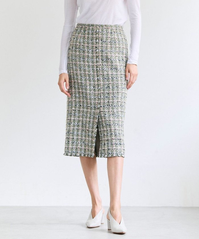 【ベイジ,/BEIGE,】のBERYL / ファンシーツイード Iラインスカート インテリア・キッズ・メンズ・レディースファッション・服の通販 founy(ファニー) https://founy.com/ ファッション Fashion レディースファッション Fashion for Women スカート Skirts 春 Spring ジャケット Jacket, Outerwear セットアップ Set-Up, Coordinated Outfit ツイード Twill, Twill Weave フリンジ Fringe, Tassel フロント Front, Front Design S/S・春夏 SS, Spring/Summer, Warm Season 新作・新入荷 New Arrivals / New In 夏 Summer エレガント 上品 Elegant |ID: prp329100004767508 ipo3291000000034526621