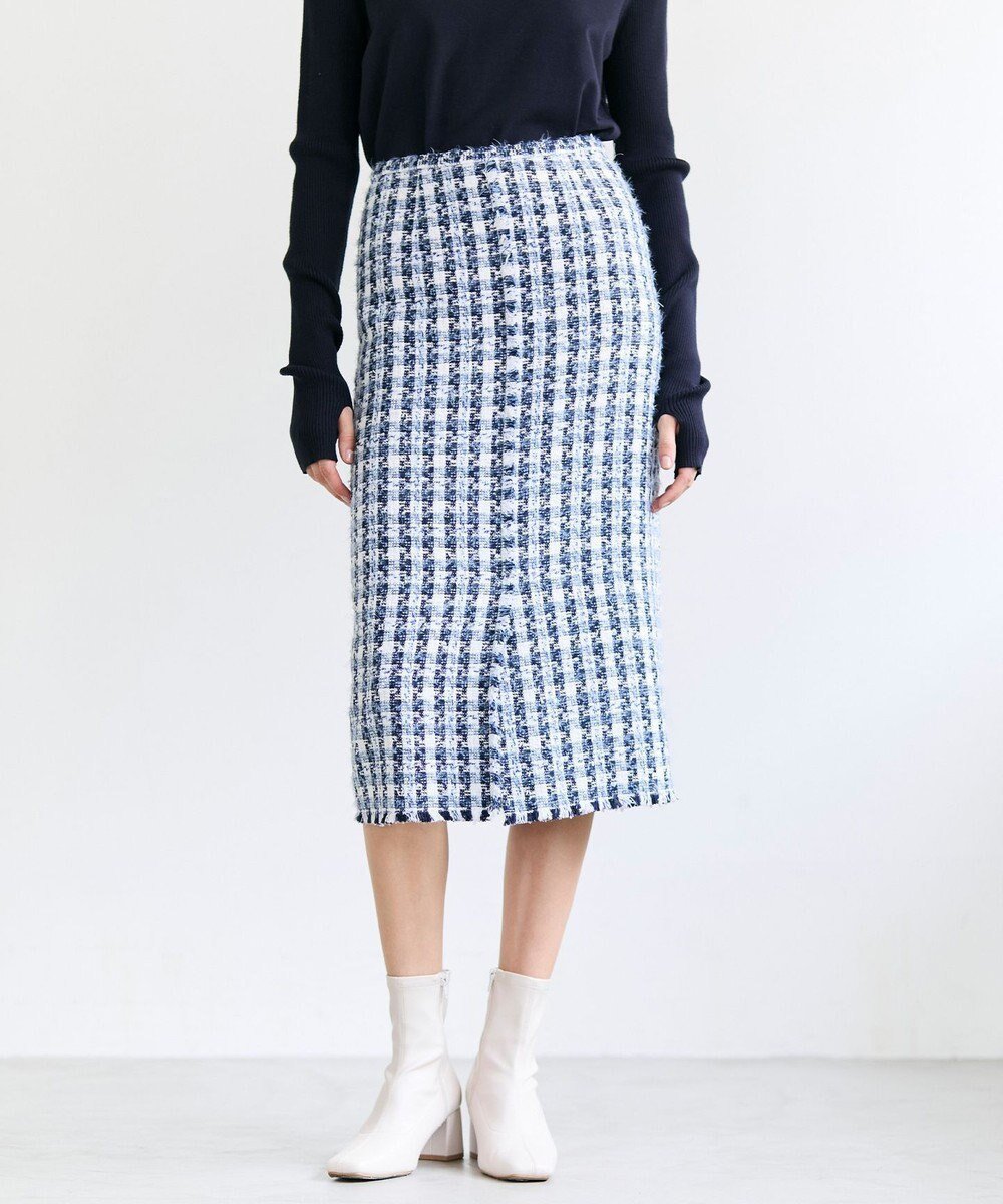 【ベイジ,/BEIGE,】のBERYL / ファンシーツイード Iラインスカート インテリア・キッズ・メンズ・レディースファッション・服の通販 founy(ファニー) ファッション Fashion レディースファッション Fashion for Women スカート Skirts 春 Spring ジャケット Jacket, Outerwear セットアップ Set-Up, Coordinated Outfit ツイード Twill, Twill Weave フリンジ Fringe, Tassel フロント Front, Front Design S/S・春夏 SS, Spring/Summer, Warm Season 新作・新入荷 New Arrivals / New In 夏 Summer エレガント 上品 Elegant Navy Mix|ID: prp329100004767508 ipo3291000000034526627