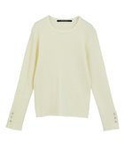 【イェッカ ヴェッカ/YECCA VECCA】の袖釦クルーネックリブニット Off White|ID: prp329100004767515 ipo3291000000034526660