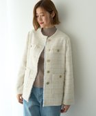 【イェッカ ヴェッカ/YECCA VECCA】のノーカラーツイードジャケット Ivory|ID: prp329100004767516 ipo3291000000034526666