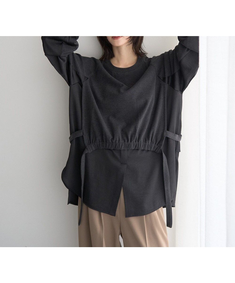 【イェッカ ヴェッカ/YECCA VECCA】の素材MIXレイヤード起毛プルオーバー インテリア・キッズ・メンズ・レディースファッション・服の通販 founy(ファニー) ファッション Fashion レディースファッション Fashion for Women トップス・カットソー Cut & Sew Tops レディースパーカー・カジュアルフーディー Casual Hoodies & Sweatshirts カジュアルプルオーバー・ニットトップス Pullovers & Knit Tops / Casual Pullovers スウェット・クルーネックトップス Sweatshirts & Crewnecks / Relaxed Fit Sweat Tops おすすめ Recommended / Our Picks サテン Satin, Glossy Fabric シンプル Simple, Minimal スウェット / スエット Sweatshirt, Sweatwear ドレープ Drape, Draping Fabric ボトム Bottoms, Lower Wear ポケット Pocket, Pocket Detail A/W・秋冬 Autumn/Winter Charcoal Gray|ID: prp329100004767518 ipo3291000000034817939