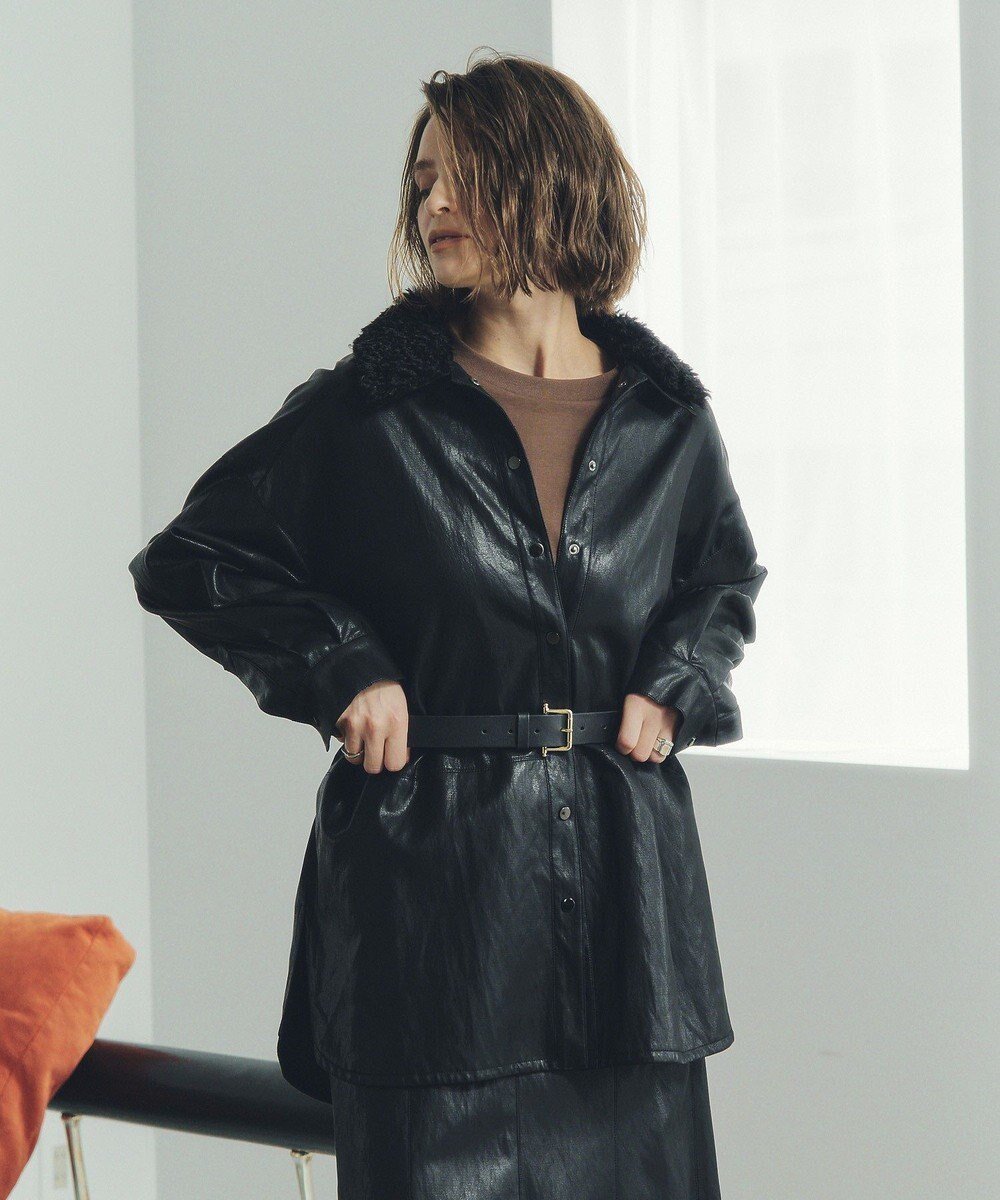 【イェッカ ヴェッカ/YECCA VECCA】のレザーライクシャツジャケット 人気、トレンドファッション・服の通販 founy(ファニー) ファッション Fashion レディースファッション Fashion for Women アウター Coat / Outerwear Collection レディースジャケット・軽アウター Jackets おすすめ Recommended / Our Picks ショルダー Shoulder, Shoulder Strap ジャケット Jacket, Outerwear セットアップ Set-Up, Coordinated Outfit ドロップ Drop Shoulder, Dropped Style フェイクファー Faux Fur, Imitation Fur フェイクレザー Faux Leather, PU Leather フォルム Silhouette, Form ボトム Bottoms, Lower Wear ポケット Pocket, Pocket Detail A/W・秋冬 Autumn/Winter other-1|ID: prp329100004767519 ipo3291000000034526678