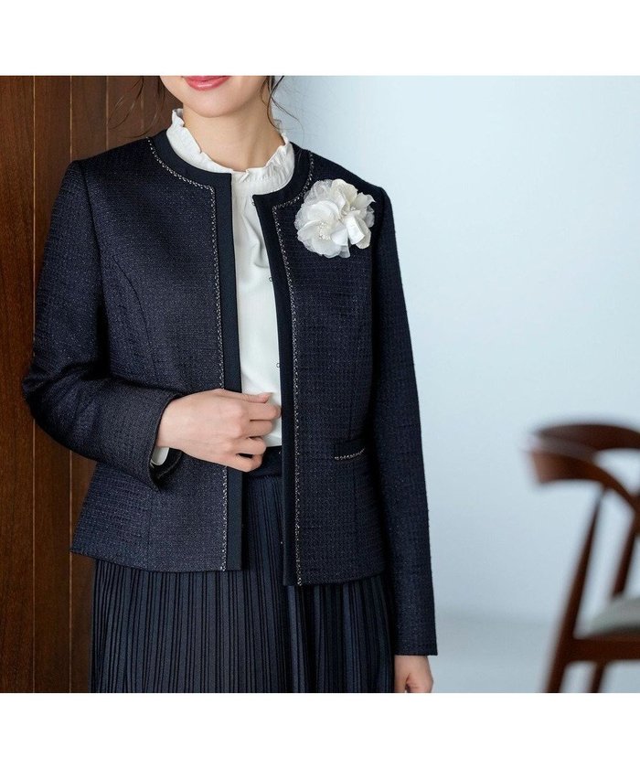 【エニィ スィス/any SiS】のリップルボーダーストレッチ ジャケット インテリア・キッズ・メンズ・レディースファッション・服の通販 founy(ファニー) https://founy.com/ ファッション Fashion レディースファッション Fashion for Women アウター Coat / Outerwear Collection レディースジャケット・軽アウター Jackets ノーカラージャケット / シンプル上品コーデ Collarless Jackets 春 Spring ジャケット Jacket, Outerwear ストレッチ Stretch, Stretchy Fabric スリット Slit, Slit Detail ツイード Twill, Twill Weave 定番 Standard, Basic Item プレート Plate, Dish ボーダー Border, Stripe ポケット Pocket, Pocket Detail S/S・春夏 SS, Spring/Summer, Warm Season 夏 Summer エレガント 上品 Elegant セレモニー Ceremony 新作・新入荷 New Arrivals / New In |ID: prp329100004767525 ipo3291000000034526714