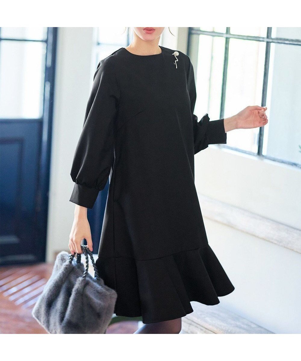 【ティアクラッセ/Tiaclasse】の裾フレアパフスリーブワンピース インテリア・キッズ・メンズ・レディースファッション・服の通販 founy(ファニー) ファッション Fashion レディースファッション Fashion for Women ワンピース Dresses アクセサリー Fashion Accessories 洗える Machine Washable 秋 Autumn カーディガン Cardigan, Knitwear ショート Short, Short Length シンプル Simple, Minimal スリーブ Sleeve, Long Sleeve / Short Sleeve タイツ Tights, Legwear チュニック Tunic, Long Top バランス Balance, Style Balance フェミニン Feminine, Girly フレア Flare, Flared ペプラム Peplum, Flared Hem ポケット Pocket, Pocket Detail メランジ Melange, Mixed Yarn ロング Long, Long-Length 冬 Winter / This Winter A/W・秋冬 Autumn/Winter 再入荷 Restock / Back in Stock エレガント 上品 Elegant 新作・新入荷 New Arrivals / New In ビジネス 仕事 通勤 Business / Work / Commuting ブラック|ID: prp329100004767534 ipo3291000000034526769