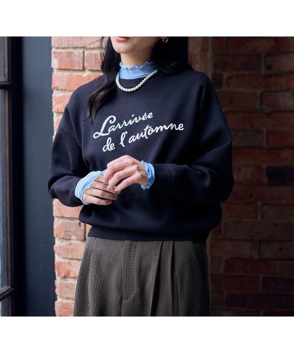 【エニー/ANY】の刺繍ロゴニット インテリア・キッズ・メンズ・レディースファッション・服の通販 founy(ファニー) ファッション Fashion レディースファッション Fashion for Women トップス・カットソー Cut & Sew Tops ニット Knit Tops & Sweaters インナー Innerwear 洗える Machine Washable セーター Sweater, Knitwear タートル Turtleneck, Turtle Collar ダブル Double, Double-Breasted バランス Balance, Style Balance ボトム Bottoms, Lower Wear A/W・秋冬 Autumn/Winter おすすめ Recommended / Our Picks ネイビー|ID: prp329100004767537 ipo3291000000034526778