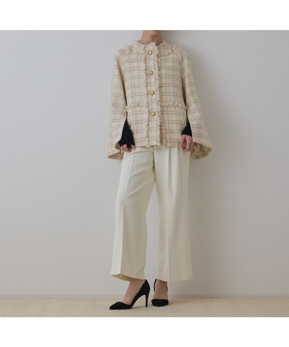 【グレース コンチネンタル/GRACE CONTINENTAL】のフレアスリーブツイードジャケット インテリア・キッズ・メンズ・レディースファッション・服の通販 founy(ファニー) 　ファッション　Fashion　レディースファッション　Fashion for Women　アウター　Coat / Outerwear Collection　レディースジャケット・軽アウター　Jackets　ノーカラージャケット / シンプル上品コーデ　Collarless Jackets　エレガント 上品　Elegant　ジャケット　Jacket, Outerwear　スペシャル　Special, Limited Edition　スリット　Slit, Slit Detail　スリーブ　Sleeve, Long Sleeve / Short Sleeve　ツイード　Twill, Twill Weave　フリンジ　Fringe, Tassel　A/W・秋冬　Autumn/Winter　おすすめ　Recommended / Our Picks　キナリ|ID: prp329100004767539 ipo3291000000034526789