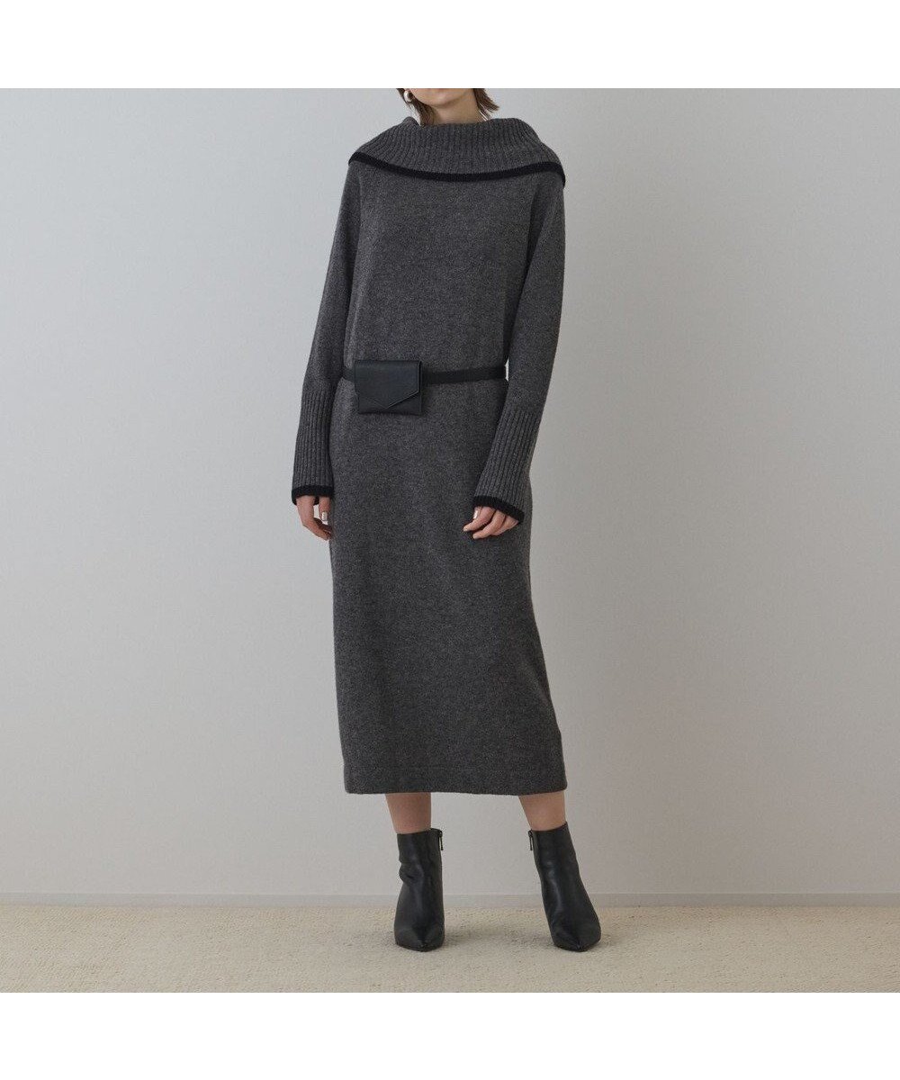 【グレース コンチネンタル/GRACE CONTINENTAL】のバイカラーオフショルニットワンピース インテリア・キッズ・メンズ・レディースファッション・服の通販 founy(ファニー) ファッション Fashion レディースファッション Fashion for Women ワンピース Dresses ニットワンピース Knit Dresses おすすめ Recommended / Our Picks ジャケット Jacket, Outerwear ストレート Straight, Straight Cut モダン Modern, Contemporary ロング Long, Long-Length A/W・秋冬 Autumn/Winter グレー|ID: prp329100004767543 ipo3291000000034526803