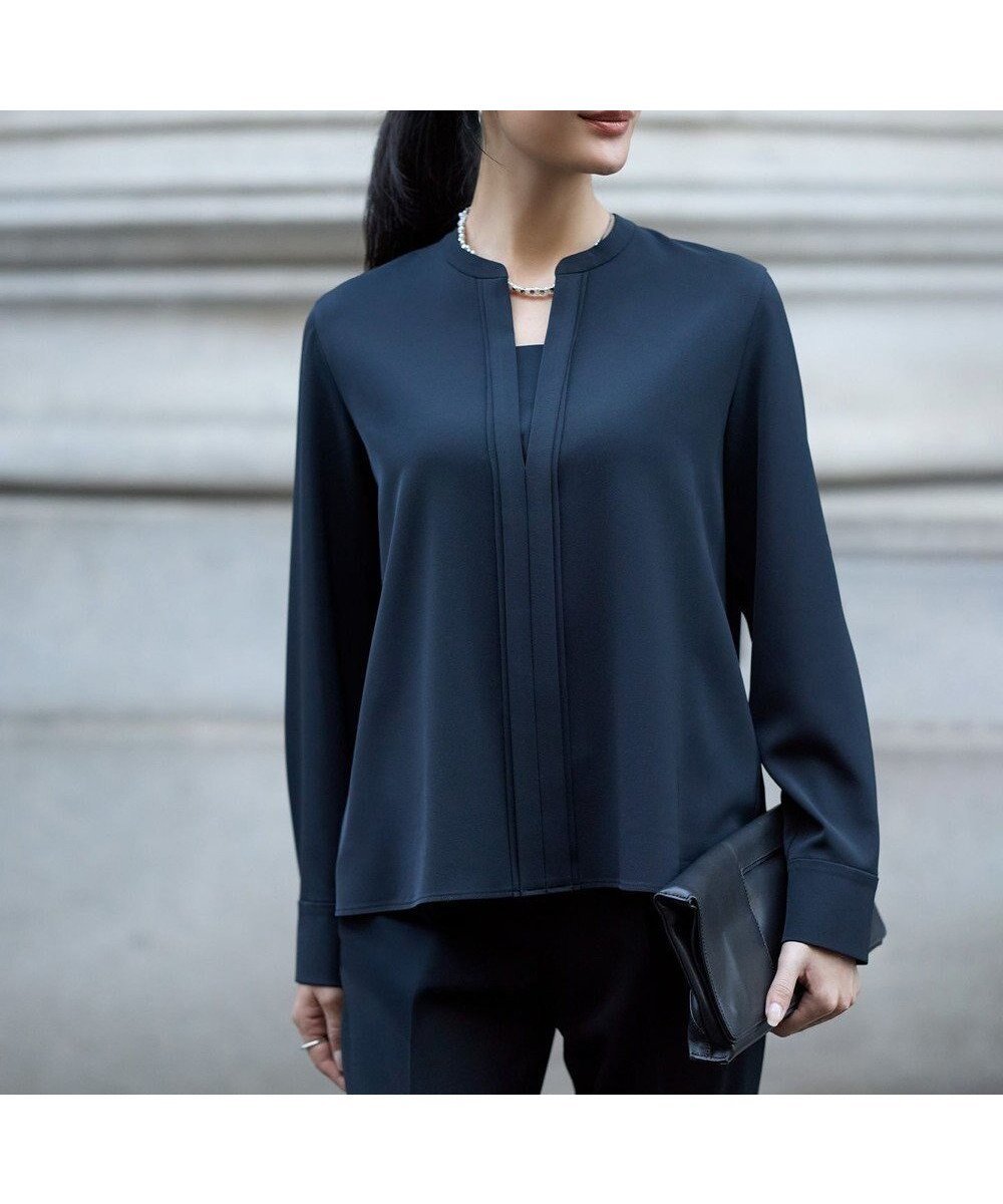 【アイシービー/iCB】のFied キーネック ブラウス 人気、トレンドファッション・服の通販 founy(ファニー) 　ファッション　Fashion　レディースファッション　Fashion for Women　トップス・カットソー　Cut & Sew Tops　シャツ・ブラウス・オフィスカジュアル　Elegant Blouses & Button-Ups　春　Spring　洗える　Machine Washable　ジャケット　Jacket, Outerwear　ストレッチ　Stretch, Stretchy Fabric　セットアップ　Set-Up, Coordinated Outfit　チェック　Check, Plaid, Tartan　人気　Popular, Best Seller　ハイネック　High Neck, Mock Neck　ボトム　Bottoms, Lower Wear　ラップ　Wrap, Wrap Design　ワイド　Wide, Wide Fit　S/S・春夏　SS, Spring/Summer, Warm Season　おすすめ　Recommended / Our Picks　夏　Summer　セレモニー　Ceremony　ビジネス 仕事 通勤　Business / Work / Commuting　2026年　2026　 other-1|ID: prp329100004767549 ipo3291000000035213595