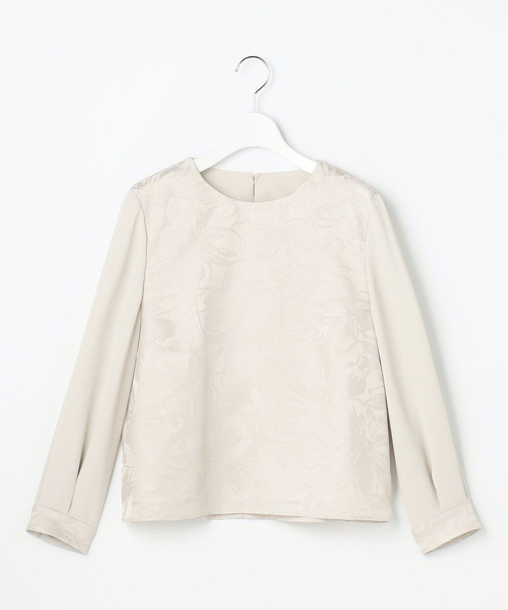 【自由区/JIYU-KU】の【セットアップ対応】フラワーオパールプリントブロッキング ブラウス インテリア・キッズ・メンズ・レディースファッション・服の通販 founy(ファニー) 　ファッション　Fashion　レディースファッション　Fashion for Women　トップス・カットソー　Cut & Sew Tops　シャツ・ブラウス・オフィスカジュアル　Elegant Blouses & Button-Ups　セットアップ　Matching Sets　レディーストップス・ブラウス　Tops & Blouses / Assorted Women's Tops　春　Spring　カフス　Cuff Design　サテン　Satin, Glossy Fabric　シンプル　Simple, Minimal　ジャケット　Jacket, Outerwear　スリーブ　Sleeve, Long Sleeve / Short Sleeve　セットアップ　Set-Up, Coordinated Outfit　ツイル　Twist, Twisted Detail　ブロッキング　Color Blocking, Panel Design　プリント　Print, Printed Pattern　ボトム　Bottoms, Lower Wear　無地　Plain, Solid Color　S/S・春夏　SS, Spring/Summer, Warm Season　新作・新入荷　New Arrivals / New In　おすすめ　Recommended / Our Picks　夏　Summer　エレガント 上品　Elegant　ベージュ|ID: prp329100004767552 ipo3291000000034526833