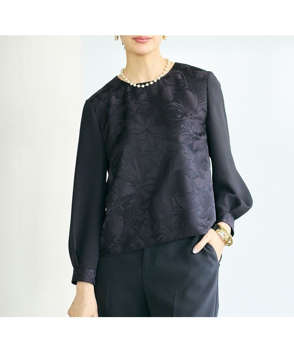 【自由区/JIYU-KU】の【カタログ掲載・セットアップ対応】フラワーオパールプリントブロッキング ブラウス 人気、トレンドファッション・服の通販 founy(ファニー) 　ファッション　Fashion　レディースファッション　Fashion for Women　トップス・カットソー　Cut & Sew Tops　シャツ・ブラウス・オフィスカジュアル　Elegant Blouses & Button-Ups　セットアップ　Matching Sets　レディーストップス・ブラウス　Tops & Blouses / Assorted Women's Tops　おすすめ　Recommended / Our Picks　カフス　Cuff Design　サテン　Satin, Glossy Fabric　シンプル　Simple, Minimal　ジャケット　Jacket, Outerwear　スリーブ　Sleeve, Long Sleeve / Short Sleeve　セットアップ　Set-Up, Coordinated Outfit　ツイル　Twist, Twisted Detail　ブロッキング　Color Blocking, Panel Design　プリント　Print, Printed Pattern　ボトム　Bottoms, Lower Wear　エレガント 上品　Elegant　夏　Summer　春　Spring　S/S・春夏　SS, Spring/Summer, Warm Season　無地　Plain, Solid Color　 other-1|ID: prp329100004767552 ipo3291000000034606578