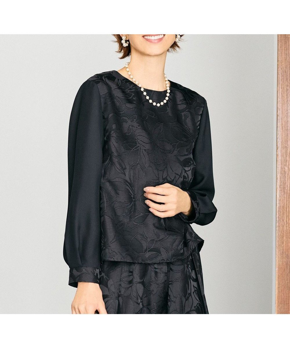 【自由区/JIYU-KU】の【カタログ掲載・セットアップ対応】フラワーオパールプリントブロッキング ブラウス インテリア・キッズ・メンズ・レディースファッション・服の通販 founy(ファニー) 　ファッション　Fashion　レディースファッション　Fashion for Women　トップス・カットソー　Cut & Sew Tops　シャツ・ブラウス・オフィスカジュアル　Elegant Blouses & Button-Ups　セットアップ　Matching Sets　レディーストップス・ブラウス　Tops & Blouses / Assorted Women's Tops　おすすめ　Recommended / Our Picks　カフス　Cuff Design　サテン　Satin, Glossy Fabric　シンプル　Simple, Minimal　ジャケット　Jacket, Outerwear　スリーブ　Sleeve, Long Sleeve / Short Sleeve　セットアップ　Set-Up, Coordinated Outfit　ツイル　Twist, Twisted Detail　ブロッキング　Color Blocking, Panel Design　プリント　Print, Printed Pattern　ボトム　Bottoms, Lower Wear　エレガント 上品　Elegant　夏　Summer　春　Spring　S/S・春夏　SS, Spring/Summer, Warm Season　無地　Plain, Solid Color　ネイビー|ID: prp329100004767552 ipo3291000000035249750