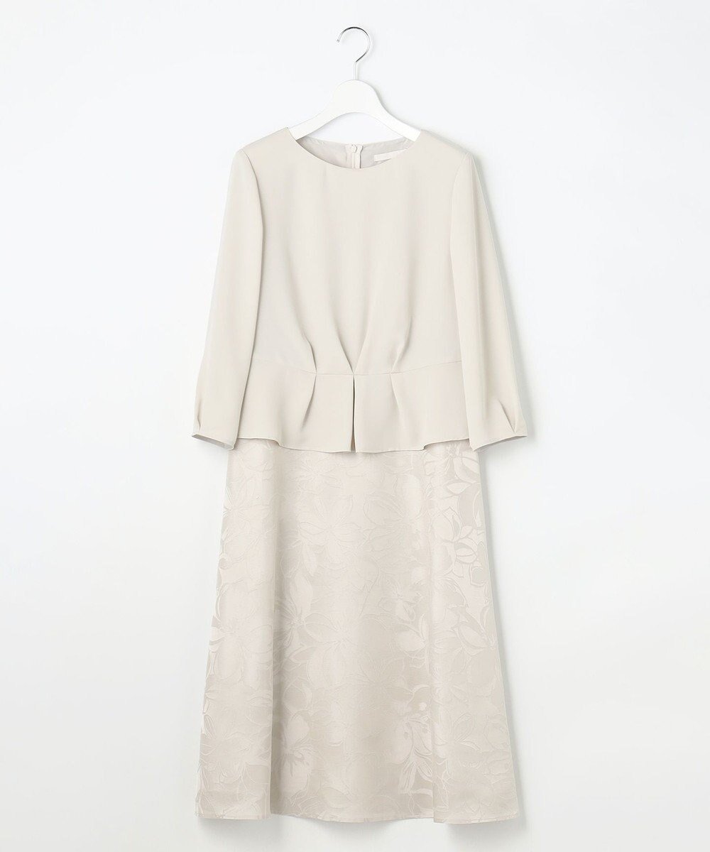 【自由区/JIYU-KU】のフラワーオパールプリント ワンピース インテリア・キッズ・メンズ・レディースファッション・服の通販 founy(ファニー) ファッション Fashion レディースファッション Fashion for Women ワンピース Dresses カーディガン Cardigan, Knitwear サテン Satin, Glossy Fabric ジャケット Jacket, Outerwear セットアップ Set-Up, Coordinated Outfit ツイル Twist, Twisted Detail プリント Print, Printed Pattern エレガント 上品 Elegant 夏 Summer 春 Spring S/S・春夏 SS, Spring/Summer, Warm Season 無地 Plain, Solid Color ベージュ|ID: prp329100004767555 ipo3291000000034526843