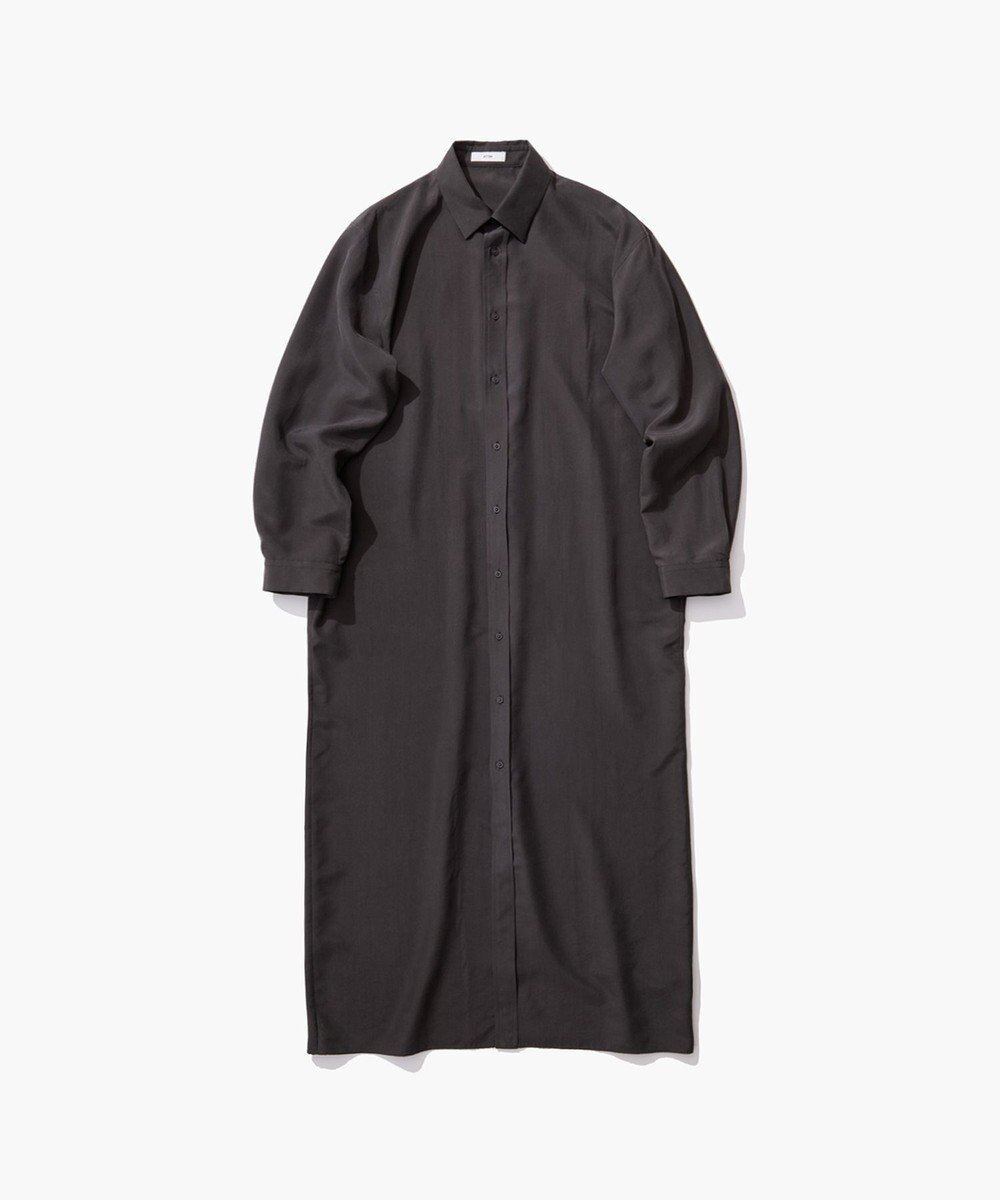 【エイトン/ATON】のSILK SUEDE ボタンダウンシャツドレス インテリア・キッズ・メンズ・レディースファッション・服の通販 founy(ファニー) ファッション Fashion レディースファッション Fashion for Women ワンピース Dresses フォーマル・パーティードレス・結婚式用ドレス Elegant & Casual Dresses シルク Silk, 100% Silk ストレート Straight, Straight Cut ドレス Dress, One-Piece 夏 Summer S/S・春夏 SS, Spring/Summer, Warm Season A/W・秋冬 Autumn/Winter CHARCOAL GRAY|ID: prp329100004767574 ipo3291000000034526900