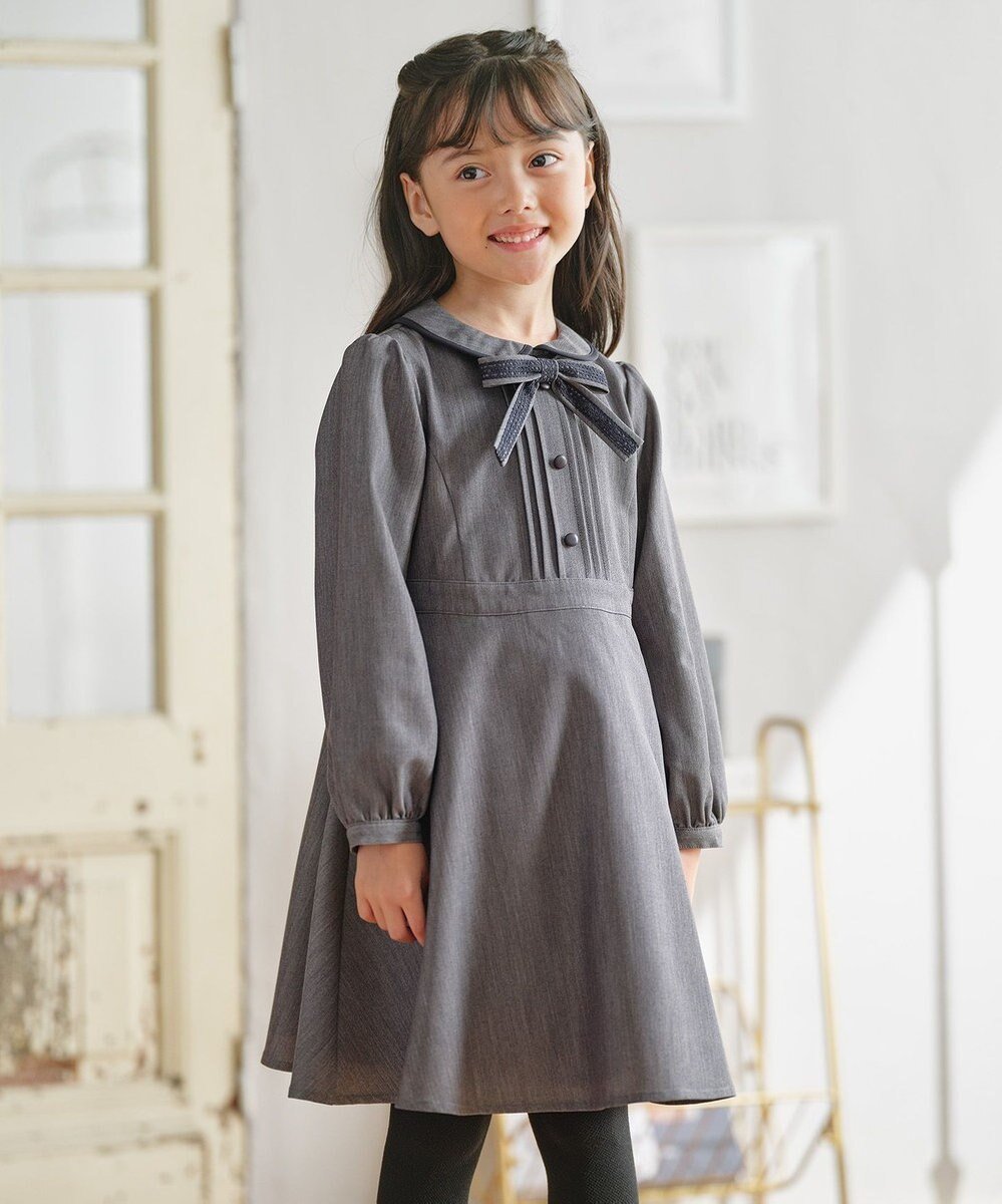 【組曲 / KIDS/KUMIKYOKU】の【110-140㎝】 クラシカルグレーワンピース 人気、トレンドファッション・服の通販 founy(ファニー) 　ファッション　Fashion　キッズファッション　Fashion for Kids　ワンピース　Dresses　ツイル　Twist, Twisted Detail　ドレス　Dress, One-Piece　リボン　Ribbon, Bow　エレガント 上品　Elegant　夏　Summer　春　Spring　S/S・春夏　SS, Spring/Summer, Warm Season　 other-1|ID: prp329100004768293 ipo3291000000034536055