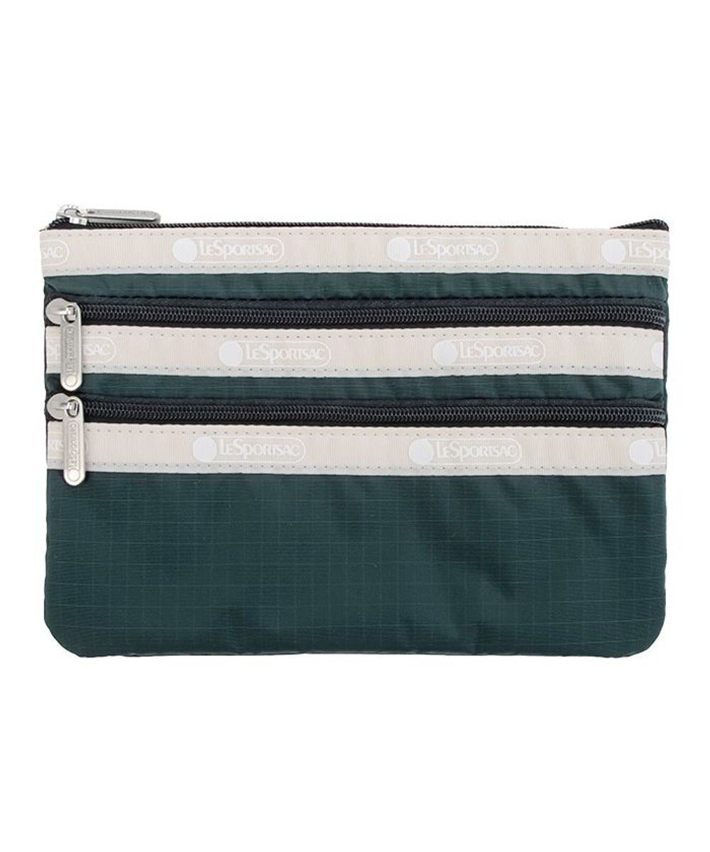 【レスポートサック/LeSportsac】の3ZIP COSMETIC/ミッドナイトグリーン/サンドバー インテリア・キッズ・メンズ・レディースファッション・服の通販 founy(ファニー) 　ファッション　Fashion　レディースファッション　Fashion for Women　ミニ財布・二つ折り財布　Wallets & Card Cases　ポーチ&ミニバッグ　Pouches & Mini Bags　アウトドア　Outdoor Clothing　軽量　Lightweight, Ultra Light　スポーツ　Sports, Activewear　スリム　Slim, Slim Fit　財布　Wallet, Purse　トラベル　Travel, Travel Gear　人気　Popular, Best Seller　フラット　Flat, Flat Shoes　プリント　Print, Printed Pattern　ポケット　Pocket, Pocket Detail　ポーチ　Pouch, Small Case　無地　Plain, Solid Color　旅行　Travel　ミッドナイトグリーン/サンドバー|ID: prp329100004768307 ipo3291000000034536147