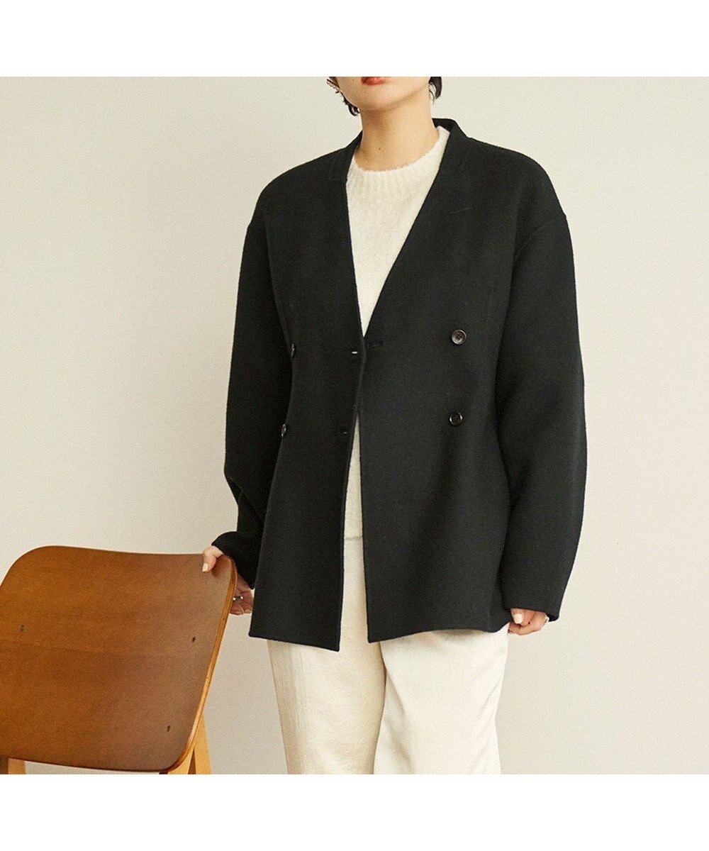 【ハッシュニュアンス/#Newans】のウエストシェイプリバーコート インテリア・キッズ・メンズ・レディースファッション・服の通販 founy(ファニー) ファッション Fashion レディースファッション Fashion for Women アウター Coat / Outerwear Collection コート・ロングコート・ピーコート Long Coats, Peacoats & More レディースジャケット・軽アウター Jackets ノーカラージャケット / シンプル上品コーデ Collarless Jackets インナー Innerwear コラボ Collaboration, Collab コンパクト Compact, Small Size ショルダー Shoulder, Shoulder Strap ショート Short, Short Length ジャケット Jacket, Outerwear スタイリッシュ Stylish, Fashionable ドロップ Drop Shoulder, Dropped Style フェミニン Feminine, Girly A/W・秋冬 Autumn/Winter ブラック|ID: prp329100004768317 ipo3291000000034536225