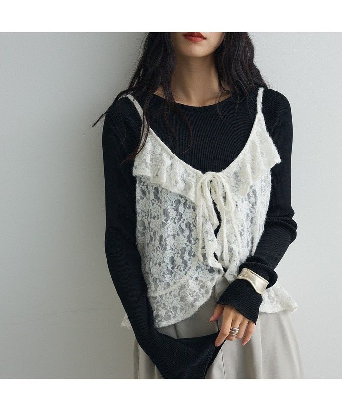 【グリーンパークス/Green Parks】のレースフリルキャミビスチェ インテリア・キッズ・メンズ・レディースファッション・服の通販 founy(ファニー) https://founy.com/ ファッション Fashion レディースファッション Fashion for Women アウター Coat / Outerwear Collection トップス・カットソー Cut & Sew Tops キャミソール&ノースリーブ Camisoles & Sleeveless Tops ベスト&ジレ / 重ね着スタイル Vests & Gilets ビスチェ Bustiers & Corset Tops / Layered Bustier Style トレンド Trend, Trending Now ビスチェ Bustier, Corset Top フェミニン Feminine, Girly フレア Flare, Flared ベスト Vest, Waistcoat ポケット Pocket, Pocket Detail ラップ Wrap, Wrap Design リボン Ribbon, Bow レース Lace, Lace Fabric A/W・秋冬 Autumn/Winter |ID: prp329100004768326 ipo3291000000035630908