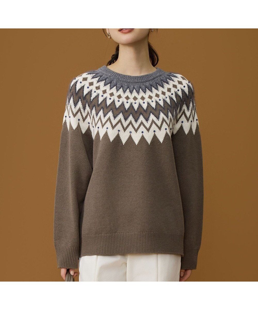 【自由区/JIYU-KU】のフェアアイル ニット インテリア・キッズ・メンズ・レディースファッション・服の通販 founy(ファニー) ファッション Fashion レディースファッション Fashion for Women トップス・カットソー Cut & Sew Tops ニット Knit Tops & Sweaters エアリー Airy Texture ストーン Stone, Gem-Like セーター Sweater, Knitwear フェミニン Feminine, Girly ミックス Mix, Mixed Style 夏 Summer 春 Spring S/S・春夏 SS, Spring/Summer, Warm Season グレー系|ID: prp329100004768328 ipo3291000000034536280