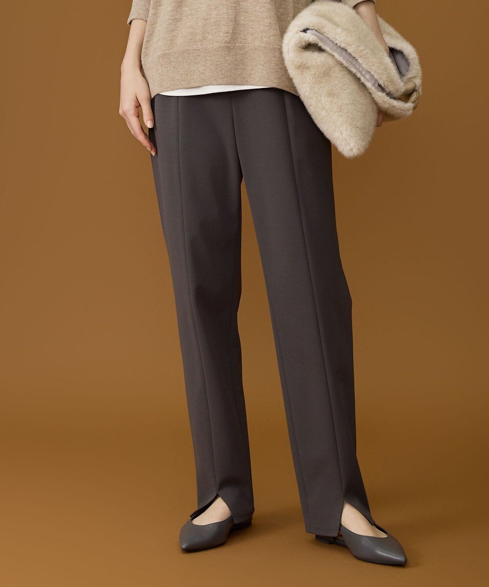【自由区/JIYU-KU】のジョーゼットニット パンツ インテリア・キッズ・メンズ・レディースファッション・服の通販 founy(ファニー) ファッション Fashion レディースファッション Fashion for Women パンツ Pants & Trousers ジョーゼット Georgette, Semi-Sheer Fabric ストレッチ Stretch, Stretchy Fabric スリット Slit, Slit Detail 夏 Summer 春 Spring S/S・春夏 SS, Spring/Summer, Warm Season チャコールグレー|ID: prp329100004768330 ipo3291000000034536286